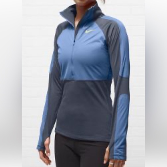 Nike Pro Dri-Fit Blue 3/4 Zip Pullover Sz S - Picture 1 of 7